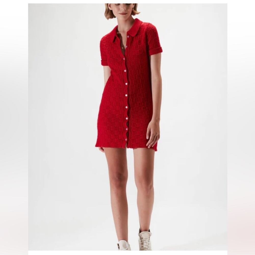 Rue Stiic Free People Nia Mini Knit Dress - Poppy - S